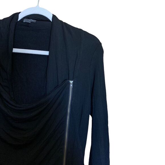 Market & Spruce Womens Size Small Black Zipper Sweater Long Sleeve Jacket - Picture 3 of 6